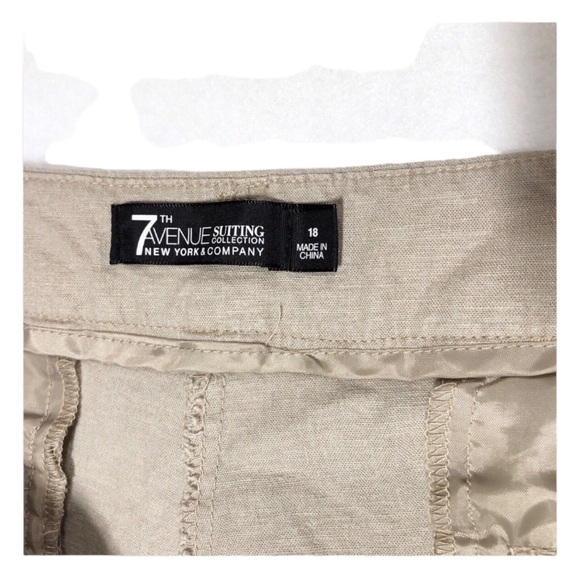 7th Avenue Suiting NY&Co Linen Blend Shorts - Picture 3 of 4